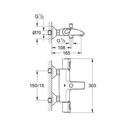 Термостат для ванны Grohe Grohtherm 1000 (34155000)