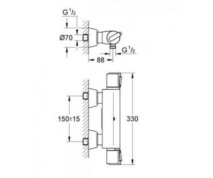 Смеситель-термостат для душа Grohe GROHTHЕRM-2000 (34169000)